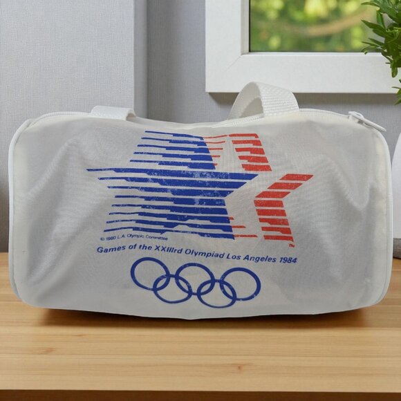 1984 Los Angeles Olympic Small Toiletry Travel Bag 9.5" x 5" Vintage - Picture 1 of 10